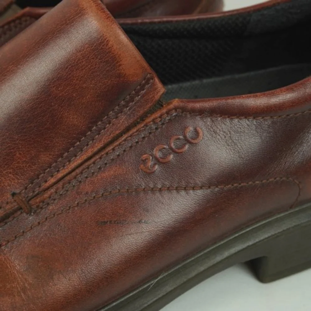 Ecco Helsinki 2 Brown Leather Slip On Loafer Shoes‎ Size 45 = 11